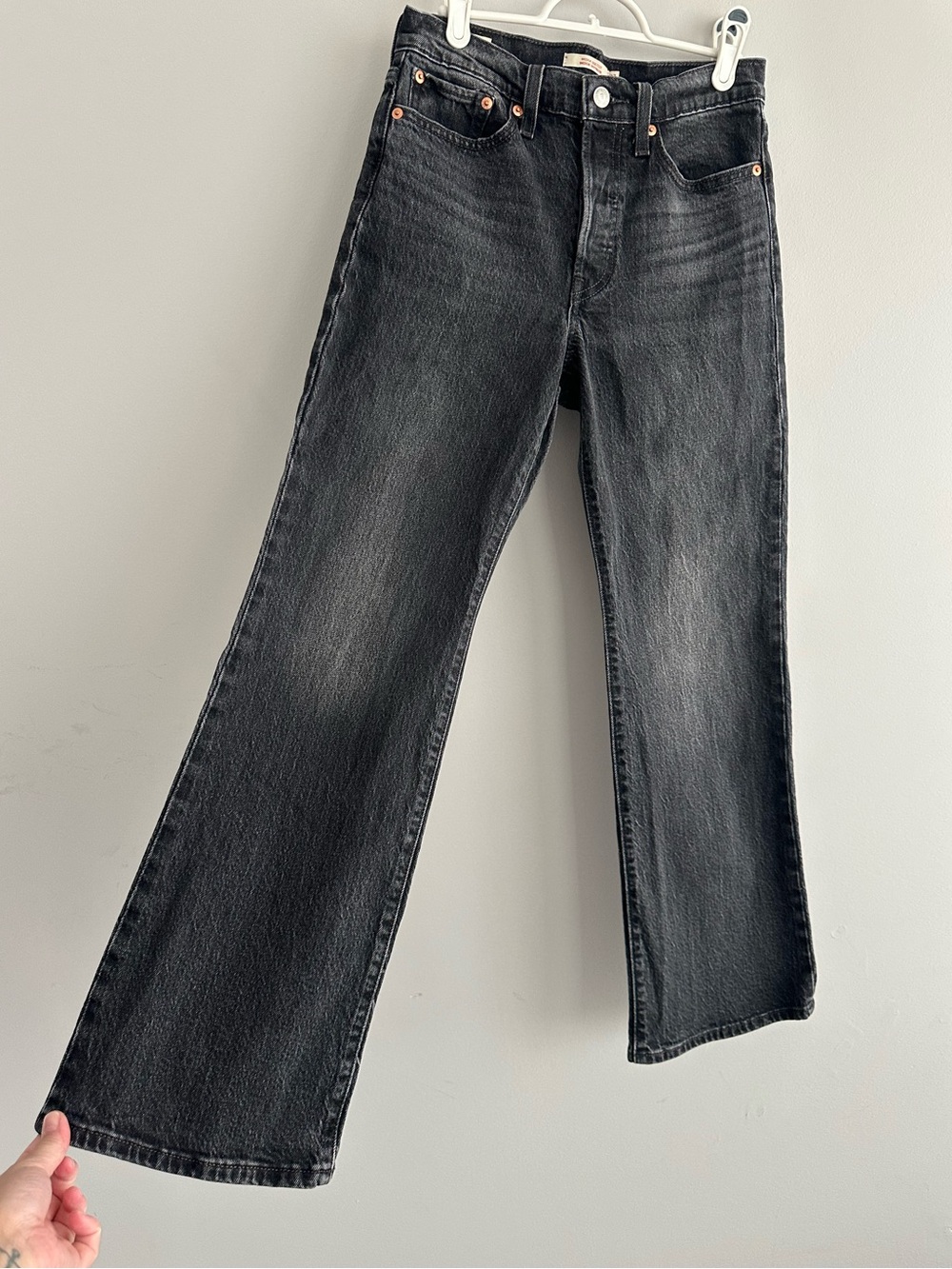 Levi's Women's Black Washed Boot Cut Wedgie 27x30 Jeans - Picture 6 of 16